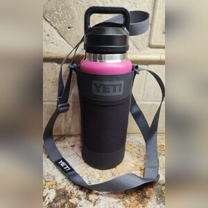 Yeti 36oz. Rambler with Chug Cap In Prickly Pear Pink With Yeti Sling -used
